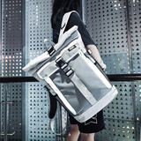 宾拓【可装篮球】书包男高中生大容量潮流反光中学生初中生书包个性原宿潮牌ins大学生男生背包旅行包 灰色【夜光豪华款可装篮球】