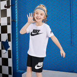 NIKE 耐克小童装男女童短袖T恤+短裤套装夏季儿童透气休闲2件套