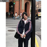 诗丹蕊2024冬季新款撞色拼接羽棉袄绒服女棉服外套国潮牌学生加厚面包服 藏青色 均码