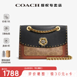 蔻驰（COACH）【官方授权】蔻驰女包PARKER系列经典山茶花链条包斜挎送女友 C4659B4M2卡其色配黑色