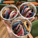 极森家韩国网红马尾扎头发绳橡皮筋高弹力耐用发圈无缝加粗少女头绳头饰 菱形黑色（10条装）