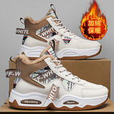 欧伦啄木鸟雪地靴男2025冬季棉鞋男马丁加绒加厚男士板鞋休闲鞋跑步运动靴子 卡其色 加绒 42