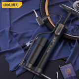 得力（deli）双增压带气压表打气筒自行车电动摩托篮足球游泳圈充气DL-QT014