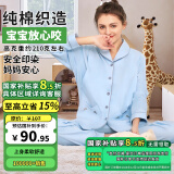 诺宜 月子装月子服纯棉哺乳衣棉孕产妇家居服睡衣J382002蓝色XL