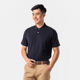 迪卡侬（DECATHLON）Polo衫男女运动T恤夏翻领男短袖宽松半袖公司工服速干T恤 全棉深蓝 L