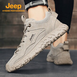 Jeep（吉普）男鞋秋冬季新品户外徒步登山鞋男百搭休闲鞋雪地棉鞋子男 沙色（常规款）【升级款】 41 (皮鞋码)【升级款】