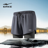 鸿星尔克（ERKE）泳裤男士双层防尴尬平角宽松速干 度假沙滩裤泡温泉泳衣游泳装备