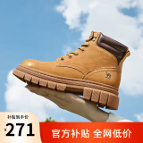 骆驼（CAMEL）大黄靴女都市户外系带工装靴马丁靴 L23W307016R 黄棕（绒里） 40