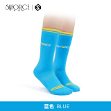 SKFORCE 飞格瑞专业防磨滑冰袜 儿童成人男女花样轮滑溜冰加厚棉线袜子 天蓝色 L（少年及成人）