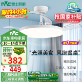 雷士（NVC）led照明风扇灯吊扇灯餐厅卧室北欧高显指变频定时简约42寸36瓦