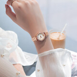 迪士尼（Disney）手表女表女士国表手链品牌女生学生高中生女款小表盘女式石英初中 玫金白【精美礼盒装】