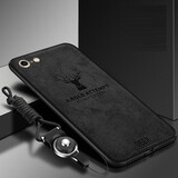 韩菲琪 苹果7手机壳IPhone8plus手机套苹果6splus布纹磨砂i7P麋鹿硅胶I6保护套外壳 苹果6PLUS/6SPLUS 麋鹿黑色