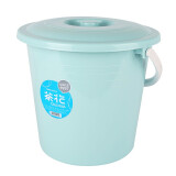 茶花 水桶手提桶大号塑料宿舍洗衣提水桶泡脚桶浴室 21L蓝色 带盖