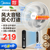 美的（Midea）电风扇 家用风扇落地扇 立式轻音节能强风电扇 宿舍降温循环柔风自然风桌面小风扇省电 【7叶落地摇控-升级强风】性价比优选