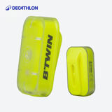 迪卡侬自行车灯前尾灯CLIP夜骑USB充电警示灯头灯青蛙灯OVB2 CL500前-后 USB骑行LED灯 黄色(单个)