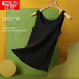 红豆（Hodo）背心女竖条纹显瘦百搭打底衫夏纯色柔棉蕾丝内搭 优雅黑165