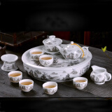 贝曼拉特景德镇陶瓷器 12头薄胎功夫茶具套装 茶壶茶杯家用茶具礼品盒包装 峻秀山川 12头 12头