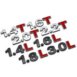浮生 汽车t贴字1.4T1.8T3.0T2.4L3.0L汽车排量金属贴2.0车贴尾标字母标 1.8L排量标