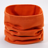 纯棉脖套男女士秋冬季防寒护颈套围脖冬季保暖假领子套头围巾百搭 橘橙色 双层棉