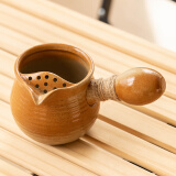 瓷牌茗茶具（cipaiming teaset）围炉煮茶家用全套配件罐罐茶煮茶壶室内炭火炉烤红薯 条纹《矮胖言古》侧把壶 460ml