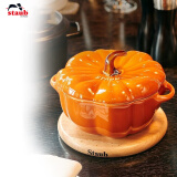 珐宝（staub）陶瓷碗带盖炖盅汤盅儿童辅食碗0.47L南瓜盅肉桂黄16cm 40511-555