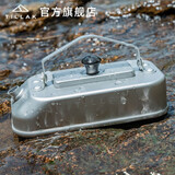 TILLAK方形超轻迷你水壶户外背包旅行SOLO登山徒步轻露营饭盒烧水壶 方形水壶 银色