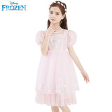 迪士尼（Disney）女童连衣裙儿童爱莎公主网纱裙小女孩节日表演裙 HXM092粉色110cm