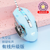 烽火狼 有线电竞办公静音鼠标usb游戏专用宏cf机械lol电脑家用商务网吧台式适用于男女生笔记本 四代牧马人机械鼠标蓝色