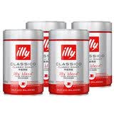 意利（illy）意大利原装进口意式黑咖啡 中烘咖啡粉250g*4罐