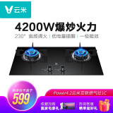 云米（ VIOMI）互联网燃气灶Power4.2 1C钢化玻璃面板防爆烟灶家用联动版双灶具VG203 4.2KW天然气 联动版 1级能效