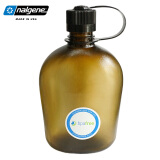 乐基因（nalgene）运动塑料水杯随手杯进口水壶军训大容量便携式扁形户外健身防漏 1777-9909棕色（黑鹰） 1000ml