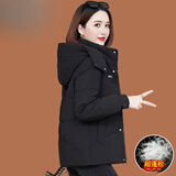 皮尔卡丹（pierre cardin）羽绒服女短款时尚气质显瘦冬季新款职场工服OL鸭绒外套显瘦女装潮 黑色 L 100-115斤