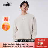 彪马（PUMA）2024秋男子宽松运动休闲百搭潮流加绒圆领长袖卫衣套头衫 534365 仙人掌色-41 M(175/96A)