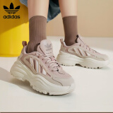 三叶草（Adidas）休闲鞋女 时尚潮流OZGAIA缓震舒适透气运动老爹鞋 棕色/白 38
