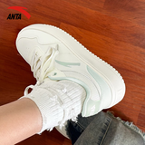 安踏板鞋女2025秋冬季透气新款高颜值小白鞋百搭平底增高休闲运动鞋女 氧气绿【店长推荐-薄荷曼波】 36 【正品保证-假一赔十】