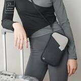 博纳云RFID防盗刷护照包可挂脖手提机票夹防泼水出国旅游登机牌证件卡包 黑色