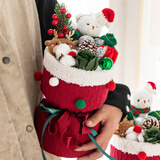 京东鲜花卡通公仔玩偶花束圣诞老人生日礼物女生圣诞节礼物送女友闺蜜儿童