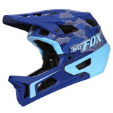 蝠狸（BATFOX）美国FOX头盔山地车全盔BMX越野全盔速降绿道林道全盔自行车安全帽 LA109-迷彩蓝 M(55-58CM)