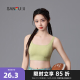 三福 薄杯无钢圈文胸 无缝套头轻运动固定杯小背心内衣女479126 绿色 75B