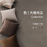 LIVING INC奶油天鹅绒 米白色北欧风抱枕简约客厅沙发靠枕垫床上办公室抱枕 大地棕 50x50cm(枕套 枕芯)