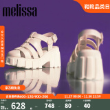 Melissa（梅丽莎）【赵露思同款】2023款Megan高跟时尚果冻罗马齿轮凉鞋女33835 米色 37