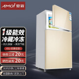 夏新（Amoi）小冰箱迷你双门 冷藏冷冻小型租房宿舍电冰箱 节能省电低噪冷藏冷冻 一级能效/43L金【1-2人使用】