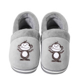 BAIHOU(白猴) 保暖棉鞋情侣冬季家居室内包跟毛绒棉拖男 M-191灰色38-39