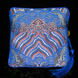 张家大院织锦云锦零钱包中国风特色出国小礼品送老外手工小饰品旅游纪念品 云方包-宝蓝