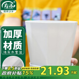 寿禾 花盆带托盘塑料树脂家庭阳台绿植盆栽 木里盆中号-浅灰2个装