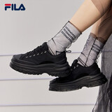 斐乐（FILA）女鞋帆布鞋LAVA胖胖底厚高底增鞋板鞋帆布鞋休闲鞋 黑-BK 38