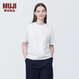 无印良品（MUJI）女式 天竺编织圆领短袖T恤打底衫女款内搭多巴胺早春新品BB2P5A4S 白色 XS 150/76A