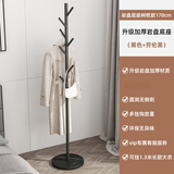 百裕达挂衣架落地卧室移动轻奢简易挂衣服架子单杆式家用室内衣帽架小型 高170cm+黑圆盘【黑色-树杈款】
