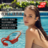 TAYOGO骨传导蓝牙耳机无线挂耳开放式不入耳W22跑步运动游泳IPX8级防水32G内存MP3适用苹果华为小米手机 W22【红】32G内存+蓝牙-运动款
