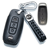 日产天籁公爵钥匙套专用2008-22年款尼桑天籁车真皮钥匙包高档扣 黑色J款三键2022年款专用